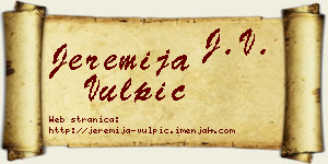 Jeremija Vulpić vizit kartica
